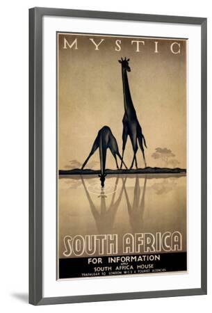 Vintage Mystic South Africa Giraffe Tourism Poster A4/A3/A2/A1 Print